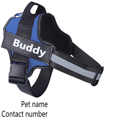 Personalised Dog Harness – No-Pull, Reflective, Adjustable, Breathable Pet Vest with Custom Name Patch – Small to XXL Dogs