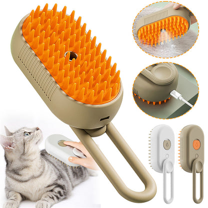 3-in-1 Steam Pet Brush – Safe & Easy Grooming for Cats and Dogs