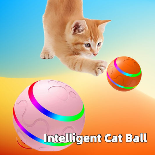 Smart Interactive Cat Toy Ball – USB Rechargeable Self-Rotating Ball for Indoor Cats | Quiet Motor & LED Play