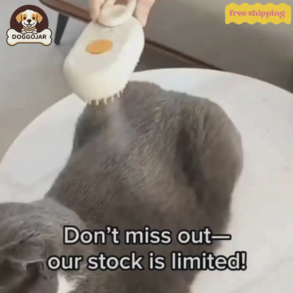 3-in-1 Steam Pet Brush – Safe & Easy Grooming for Cats and Dogs